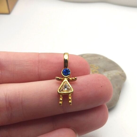 Sapphire crystal mom or daughter necklace pendant charm - Picture 1 of 2